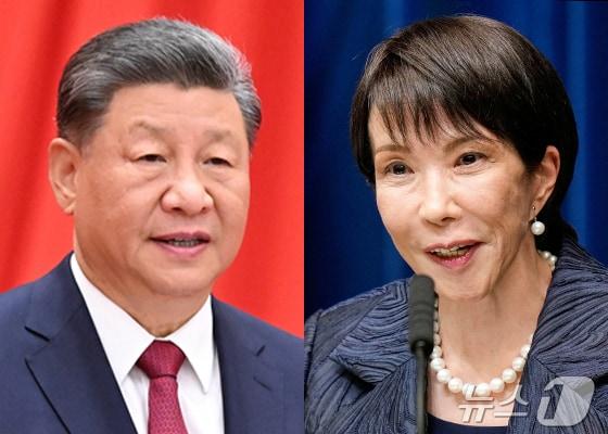 본문 이미지 - 시진핑 중국 국가주석&#40;왼쪽&#41;과 다카이치 사나에 일본 총리. 