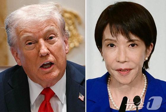본문 이미지 - 도널드 트럼프 미국 대통령&#40;왼쪽&#41;과 다카이치 사나에 일본 총리 ⓒ News1 윤주희 디자이너