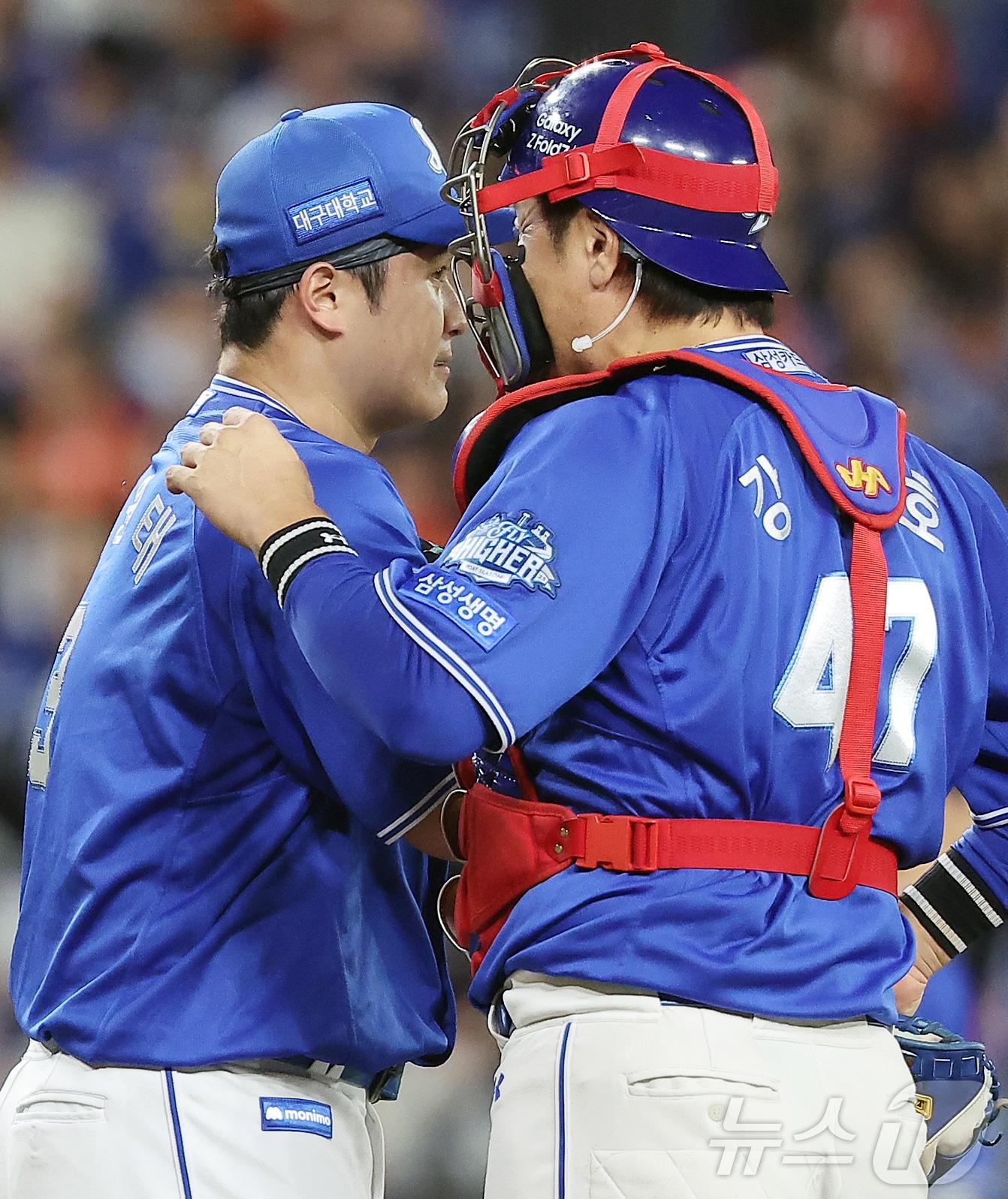 본문 이미지 - 삼성 포수 강민호가 주목한 최원태(왼쪽). /뉴스1 DB ⓒ News1 김진환 기자