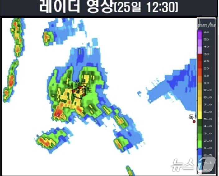 본문 이미지 - 울릉도 인근 레이더 영상/뉴스1