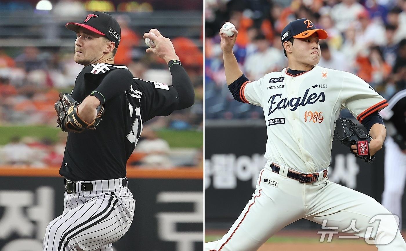 본문 이미지 - 한국시리즈 1차전 선발투수 톨허스트(LG)와 문동주(한화). / 뉴스1 DB ⓒ News1