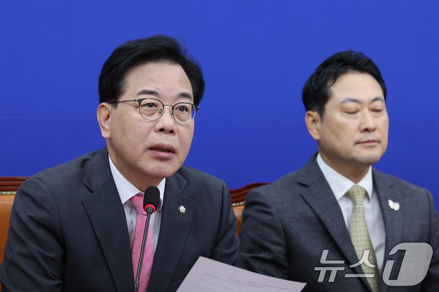 송언석 국민의힘 원내대표가 27일 서울 여의도 국회에서 열린 최고위원회의에서 발언하고 있다. 2025.10.27/뉴스1 ⓒ News1 신웅수 기자