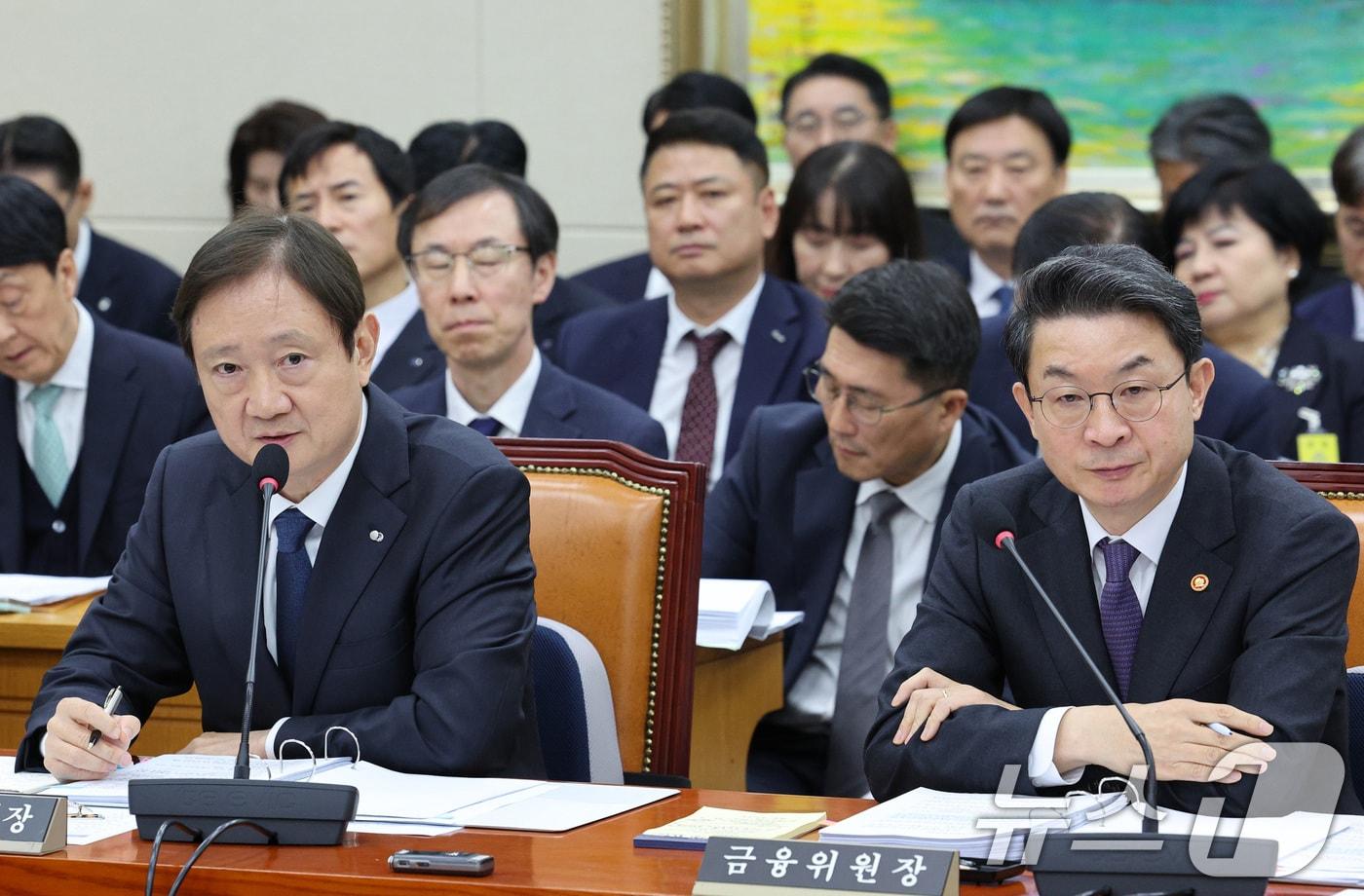 이찬진 금융감독원장이 27일 서울 여의도 국회 정무위원회에서 열린 금융위원장·금융감독원에 대한 종합감사에서 답변하고 있다. 2025.10.27/뉴스1 ⓒ News1 신웅수 기자