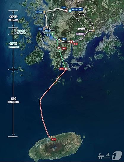 본문 이미지 - 완도 경유 제주~서울 해저고속철 개설안.(완도군 제공, 재판매 및 DB 금지)