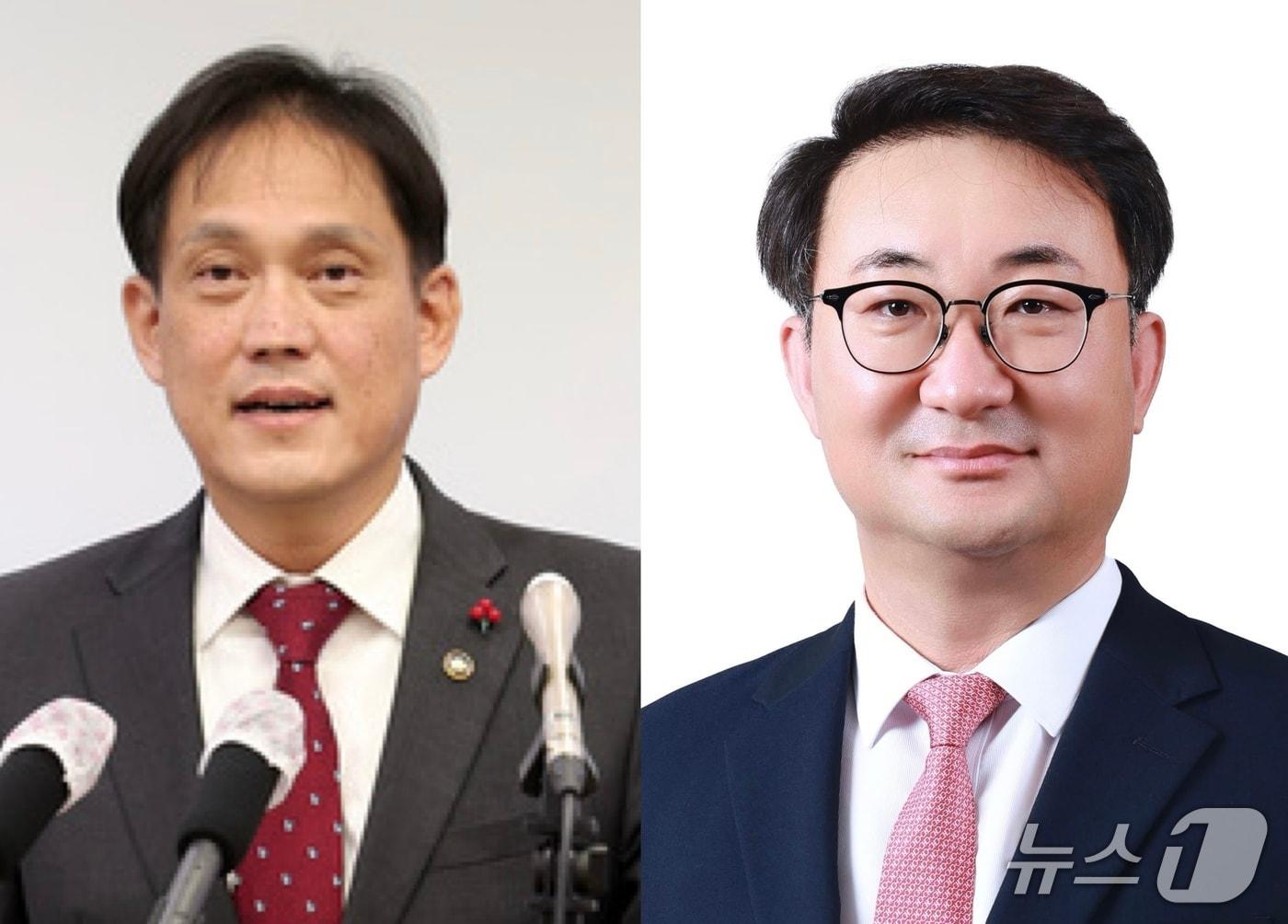 본문 이미지 - 왼쪽부터 김태규 전 방송통신위원회 부위원장과 김상회 전 HD현대중공업 경영지원본부 전무./뉴스1