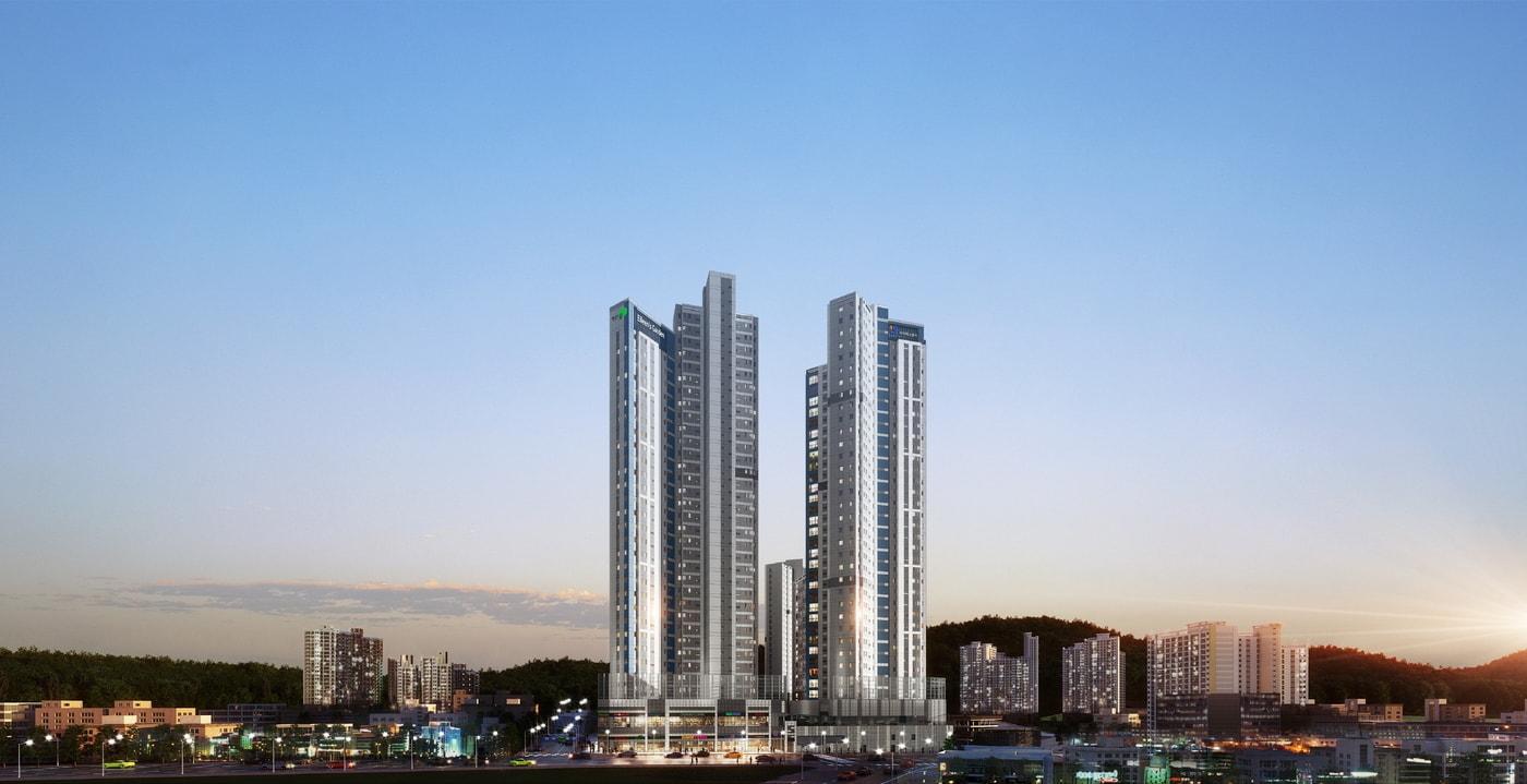  울산 호수공원 에일린의 뜰 1, 2단지 통합 투시도(아이에스동서 제공) 뉴스1 ⓒ News1 