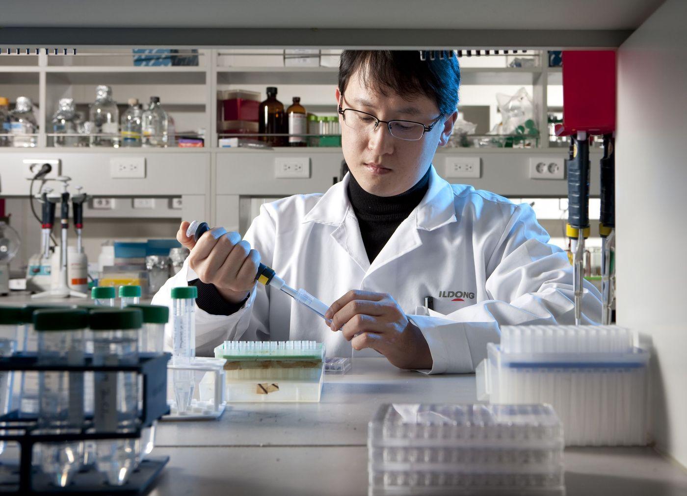 본문 이미지 - 일동제약 연구원이 중앙연구소에서 신약 후보물질 분석 연구를 진행하고 있다.&#40;일동제약 제공&#41;/뉴스1