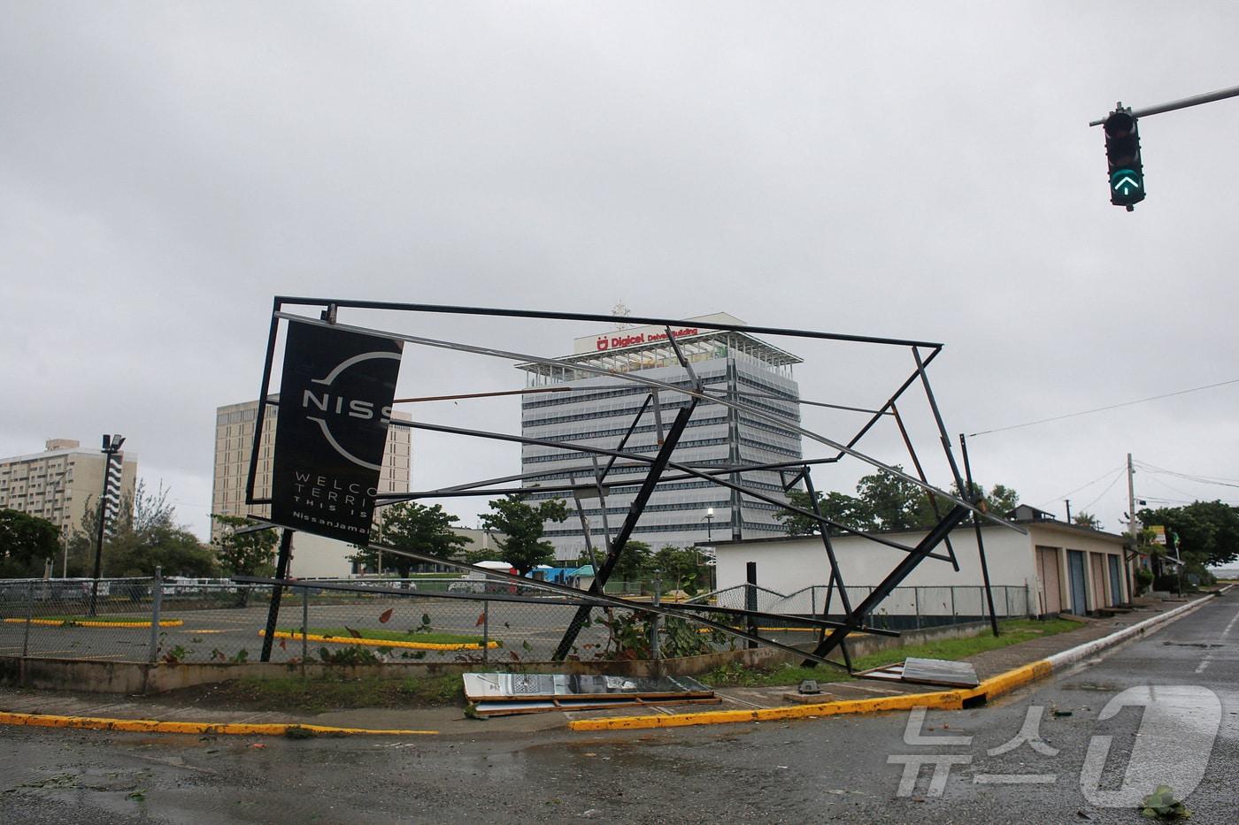 초강력 허리케인 &#39;멜리사&#39;가 28일&#40;현지시간&#41; 자메이카를 강타했다. 2025.10.28./뉴스1 ⓒ 로이터=뉴스1 ⓒ News1 이창규 기자