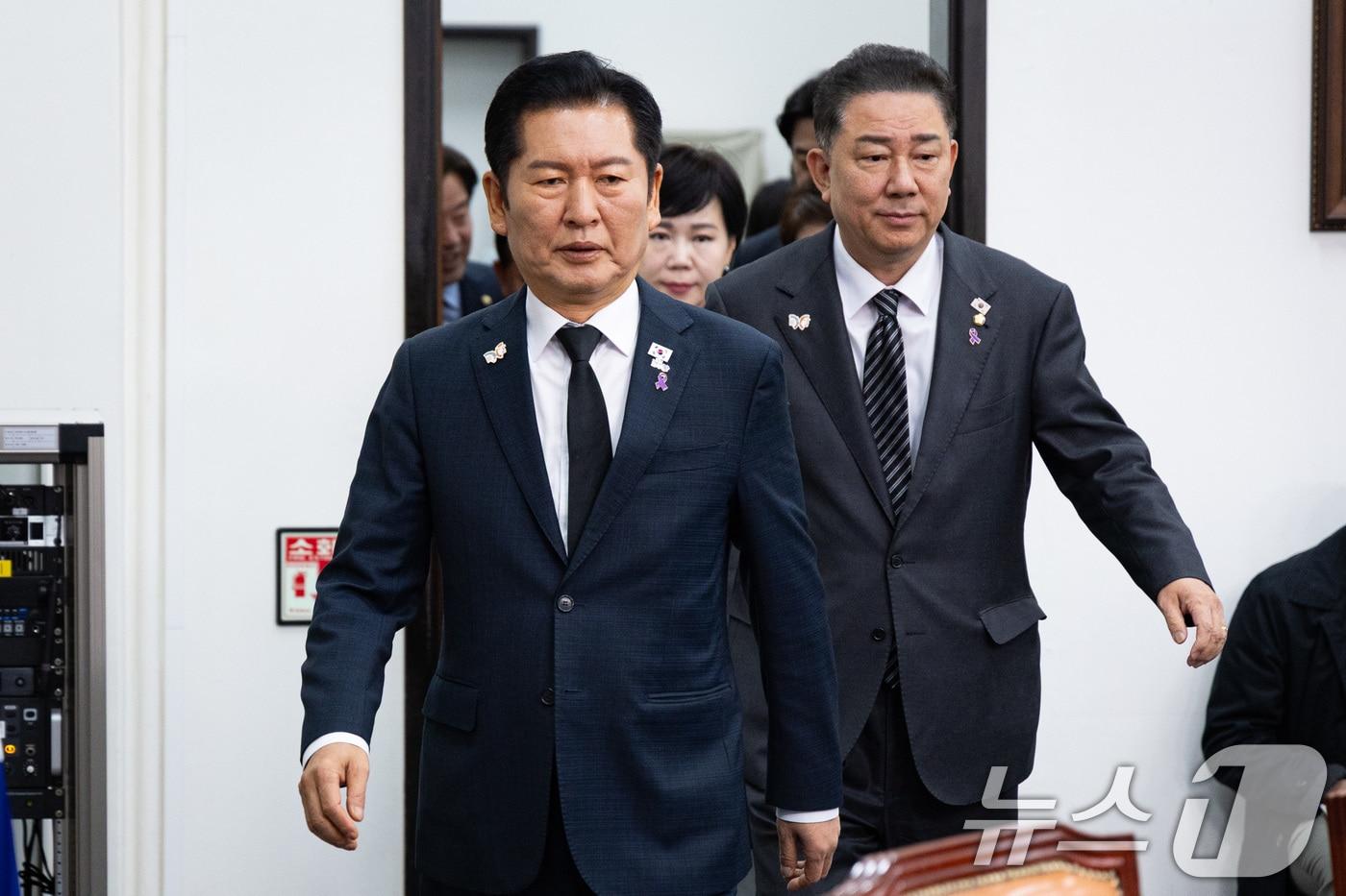 더불어민주당 정청래 대표와 김병기 원내대표. ⓒ News1 유승관 기자