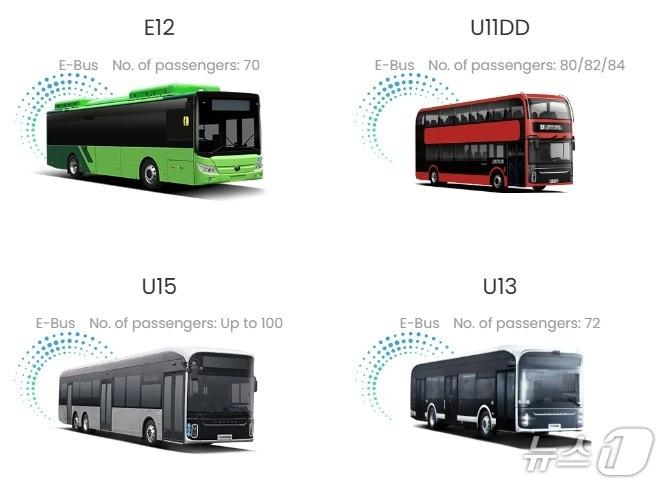 본문 이미지 - 중국 위퉁이 제조한 전기버스. (위퉁 홈페이지 제공)