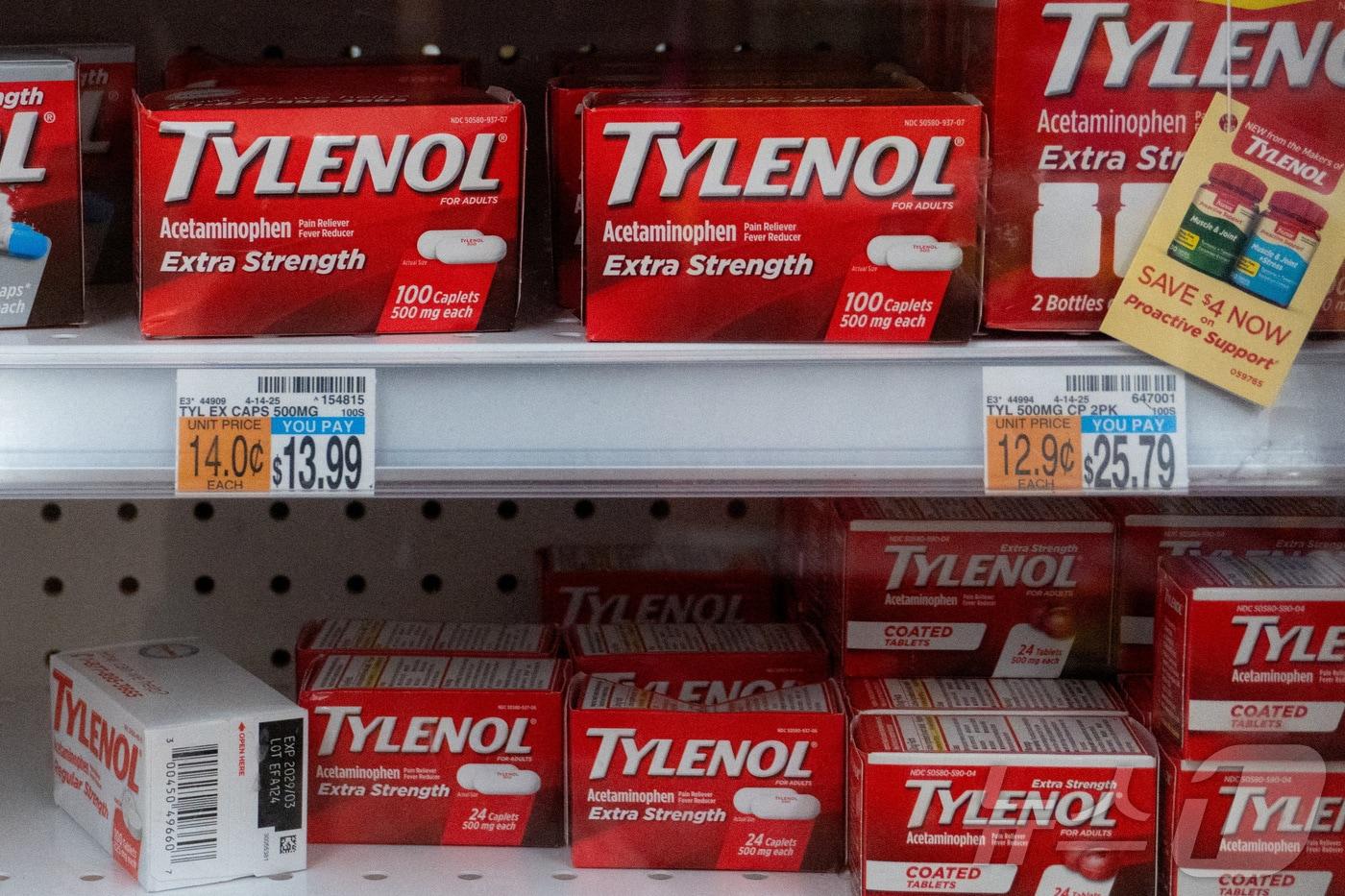 미국 뉴욕의 한 약국에서 타이레놀이 판매되고 있다. 2025.09.05. ⓒ 로이터=뉴스1 ⓒ News1 윤다정 기자