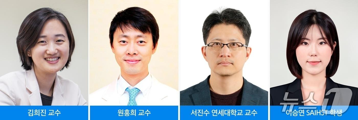 김희진·원홍희 삼성서울병원 교수, 서진수 연세대학교 교수, 이승연 학생(왼쪽부터)/ 삼성서울병원 제공