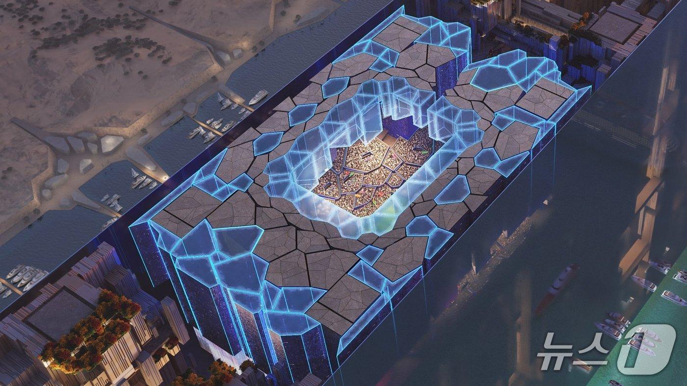 네옴 공식 소셜미디어에 올라온 '네옴 스타디움'의 초기 계획 모습. (출처=네옴 엑스) 2025.10.30./뉴스1