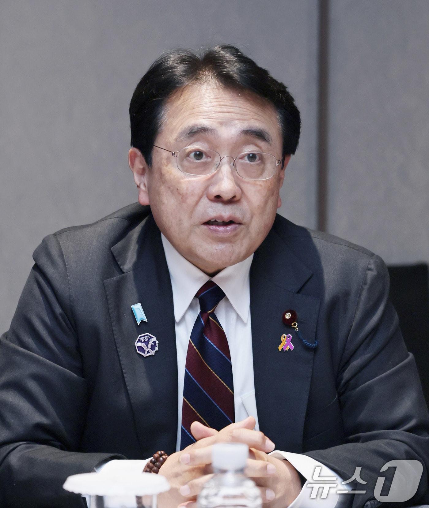 본문 이미지 - 아카자와 료세이 일본 경제산업상. (산업통상부 제공. 재판매 및 DB 금지) 2025.10.31 ⓒ 뉴스1