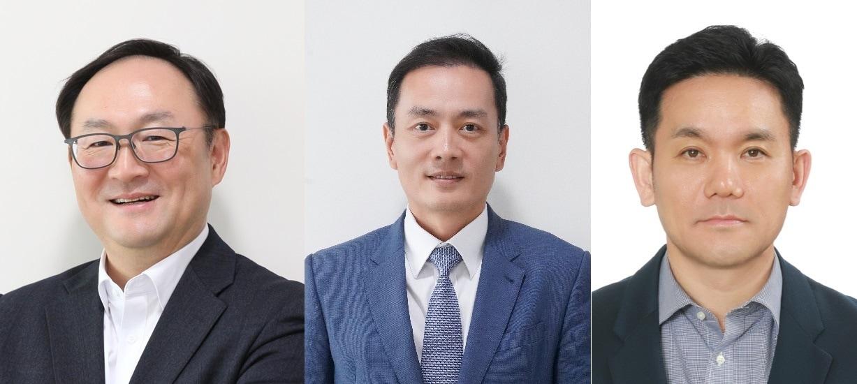 본문 이미지 - 윤성노 동원시스템즈 패키징사업부문 대표, 이진욱 동원기술 투자 대표이사, 정해철 동원홈푸드 중국법인장&#40;동원그룹 제공&#41;