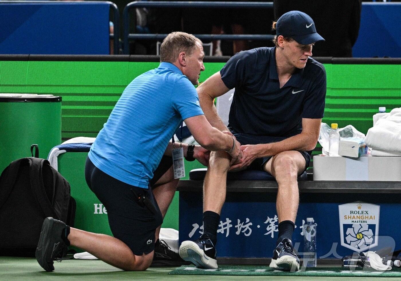얀니크 신네르가 상하이 마스터스 3회전에서 탈락했다. ⓒ AFP=뉴스1