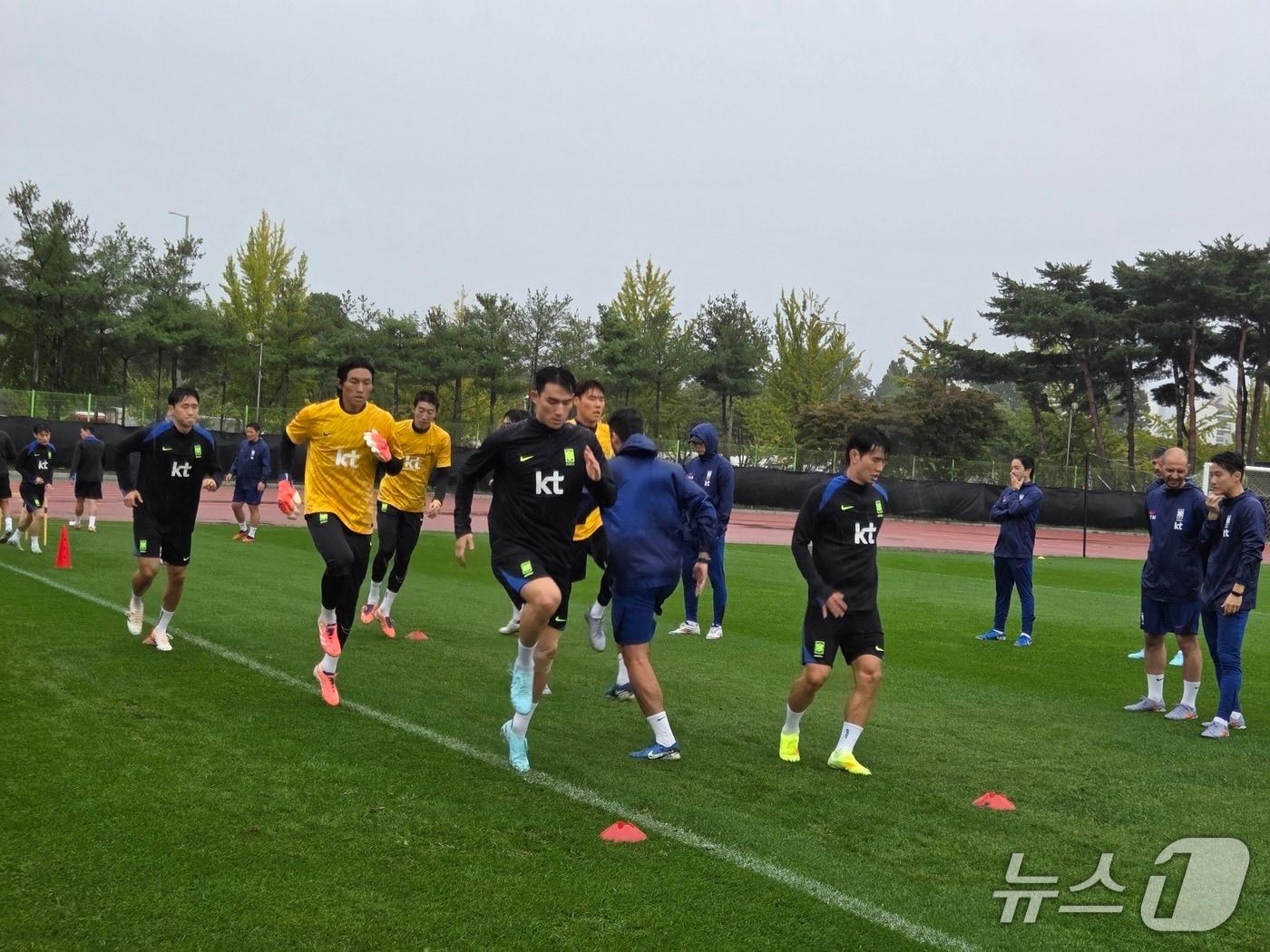 본문 이미지 - 브라질전 대비 훈련을 시작한 홍명보호ⓒ News1 안영준 기자
