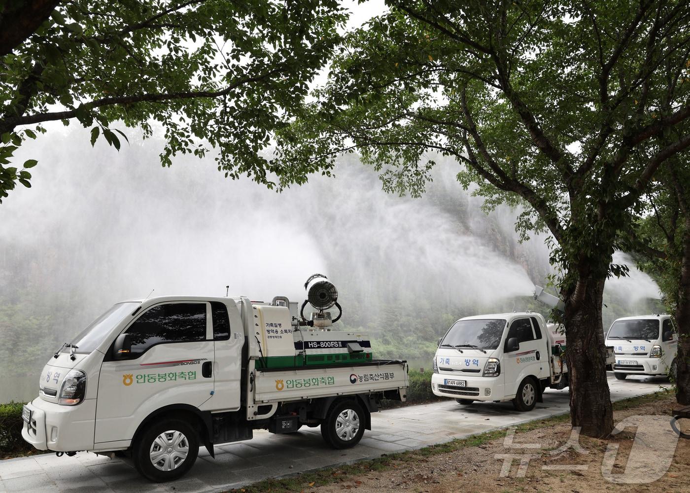 본문 이미지 - 경북도는 7일 동절기 가축전염병 발생 위험이 높아짐에 따라 소독제, 해충 구제제, 멧돼지 기피제 등 방역 약품을 축산농가와 관련 시설에 배부했다.&#40;경북도 제공. 재판매 및 DB금지&#41; /뉴스1