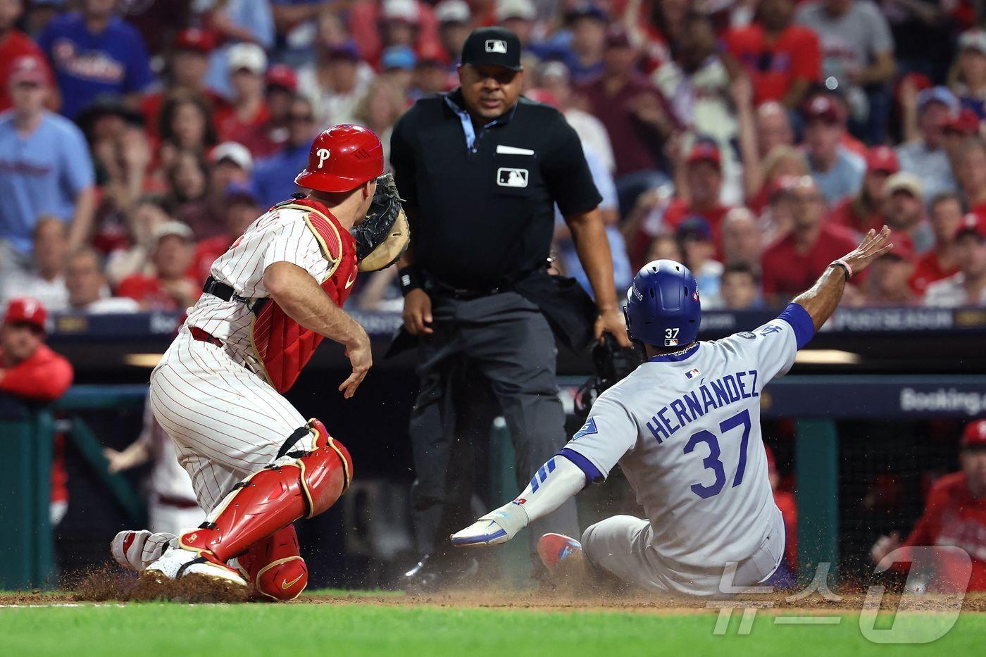 LA 다저스의 테오스카 에르난데스가 7일&#40;한국시간&#41; 열린 ⓒ AFP=뉴스1