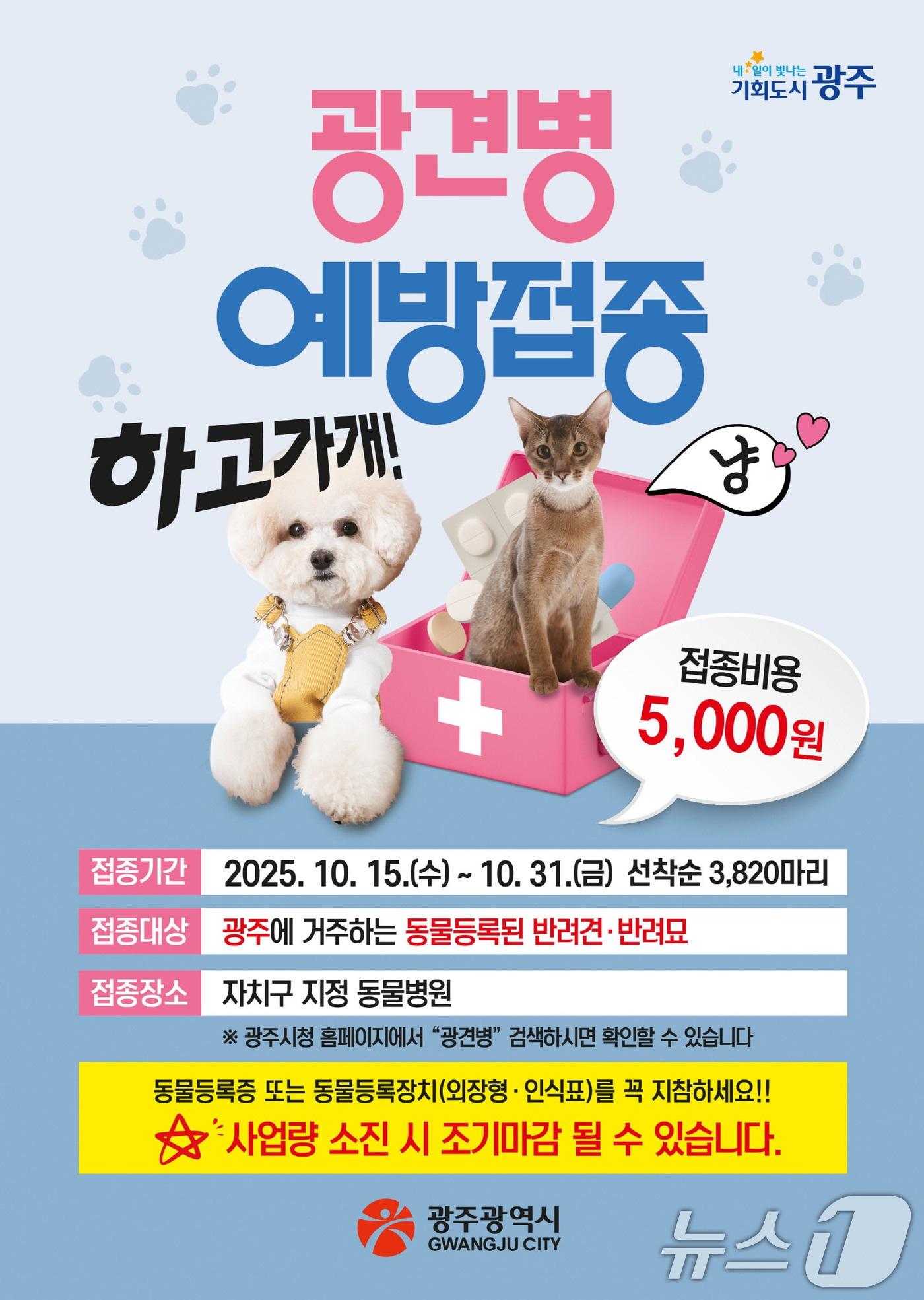 본문 이미지 - 광주시 광견병 예방접종 안내.&#40;광주시 제공. 재판매 및 DB 금지&#41; 