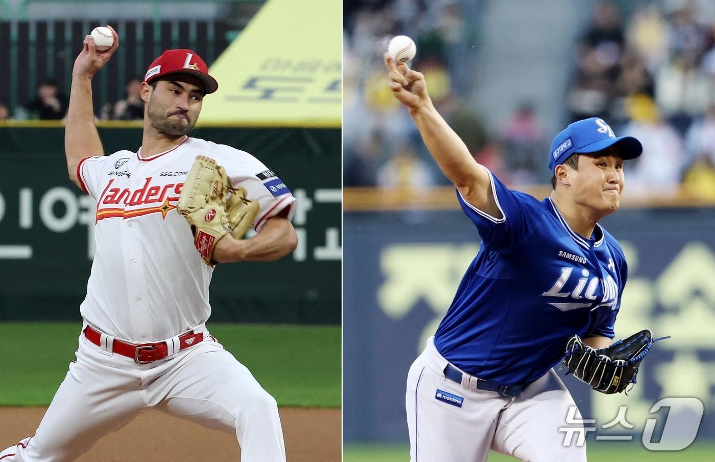 준PO 1차전 선발로 낙점된 SSG 랜더스 미치 화이트와 삼성 라이온즈 최원태. / 뉴스1 DB ⓒ News1