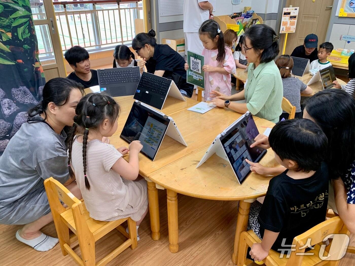 본문 이미지 - 디지털 기반 시범 유치원으로 운영 중인 월랑유치원.(제주도교육청 제공. 재판매 및 DB 금지)