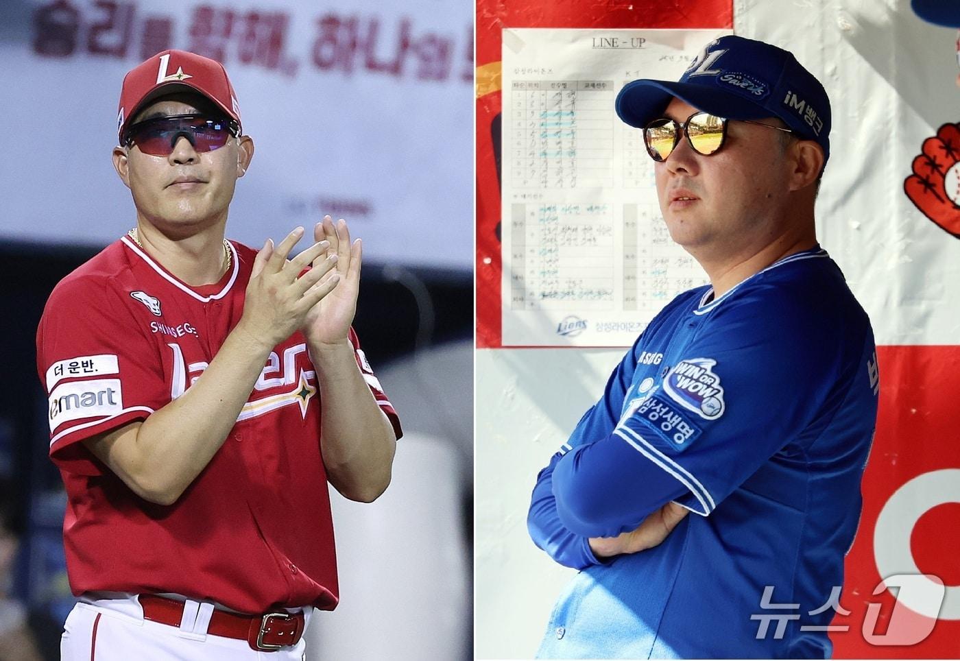 준플레이오프에서 만나는 이숭용 SSG 랜더스 감독과 박진만 삼성 라이온즈 감독. / 뉴스1 DB ⓒ News1