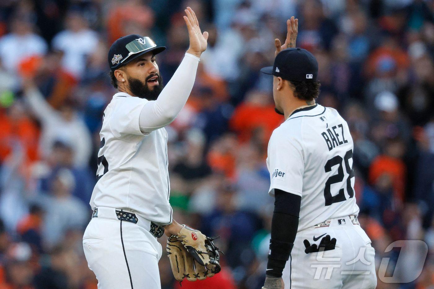 디트로이트 타이거스가 9일(한국시간) 열린 2025 MLB 아메리칸리그 디비전시리즈 4차전에서 시애틀 매리너스에 9-3으로 역전승했다. ⓒ AFP=뉴스1