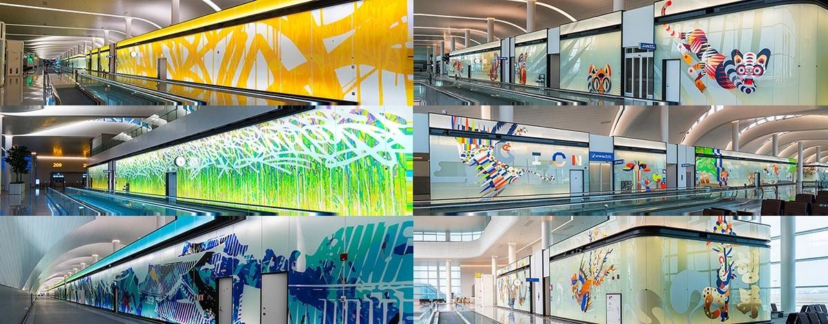 본문 이미지 - 대홍기획이 기획 및 제작한 인천국제공항 제2여객터미널의 아트 파빌리온.(대홍기획 제공)