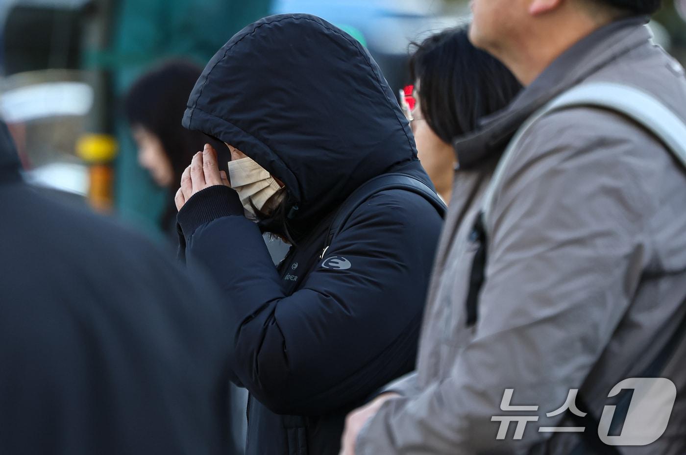 초겨울 추위가 찾아온 도심 네거리에서 두터운 옷을 입은 시민들이 지나고 있다. /뉴스1 ⓒ News1 김도우 기자