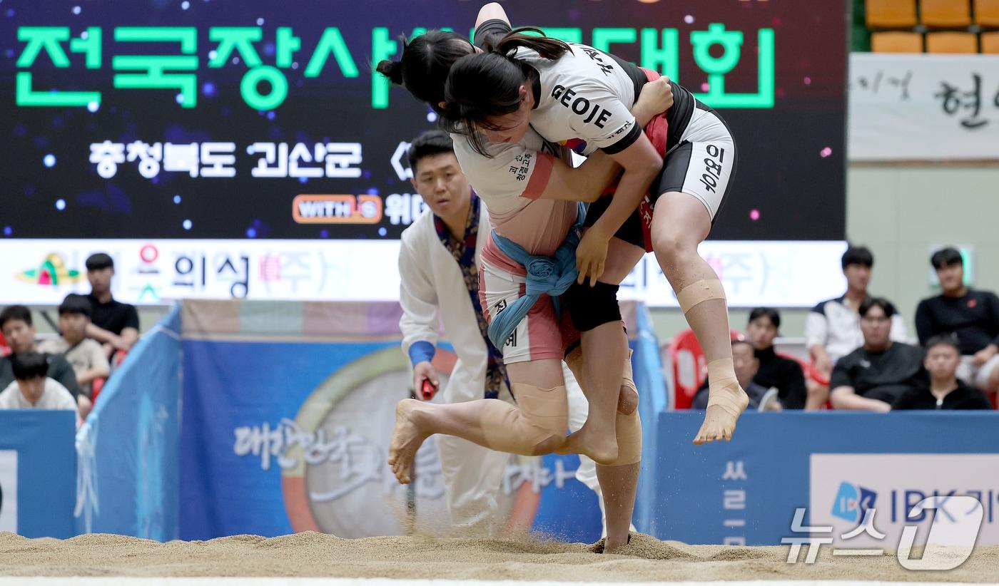 충북 괴산군에서 열린 &#39;2회 괴산유기농장사씨름대회&#39; 모습.&#40;괴산군 제공, 재판매 및 DB금지&#41;/뉴스1