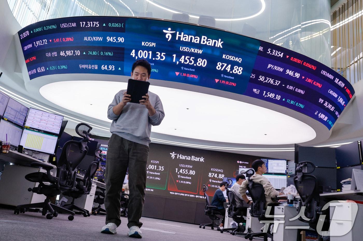 서울 중구 하나은행 본점 딜링룸. /뉴스1 ⓒ News1