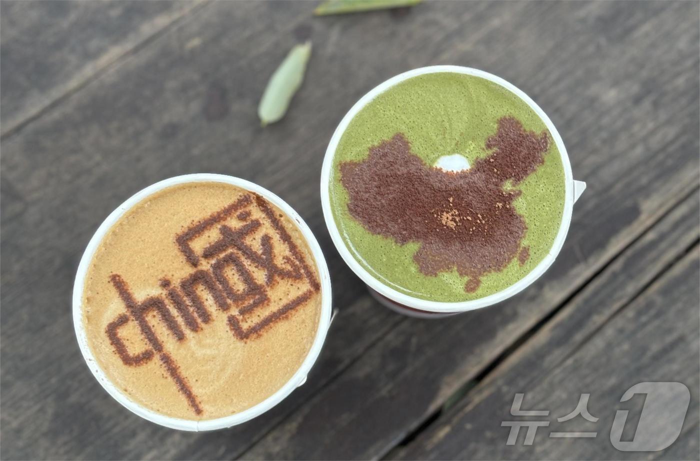 인민커피관에서 판매하는 라떼 ⓒ News1 정은지 특파원