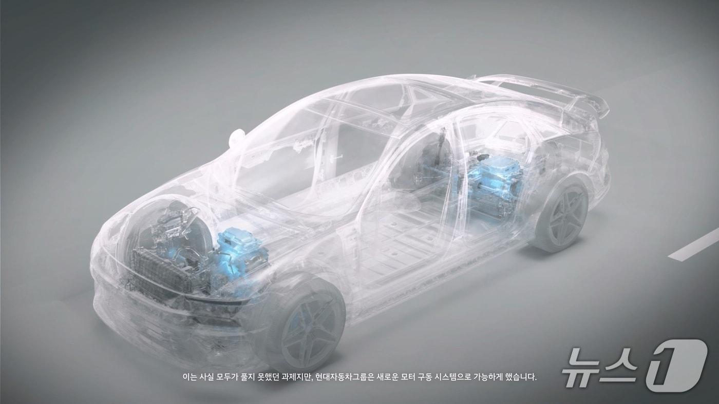  현대차그룹의 &#39;2-스테이지 모터시스템&#39; 기술 소개 영상 장면.&#40;현대차·기아 제공&#41;