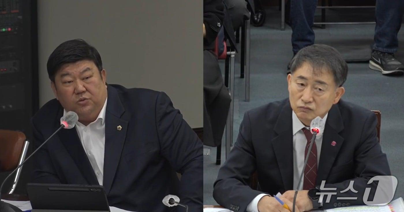 전원석 부산시의원이 박근록 부산시 해양농수산국장에 질의하는 모습 &#40;부산시의회 홈페이지 캡처. 재판매 및 DB금지&#41;