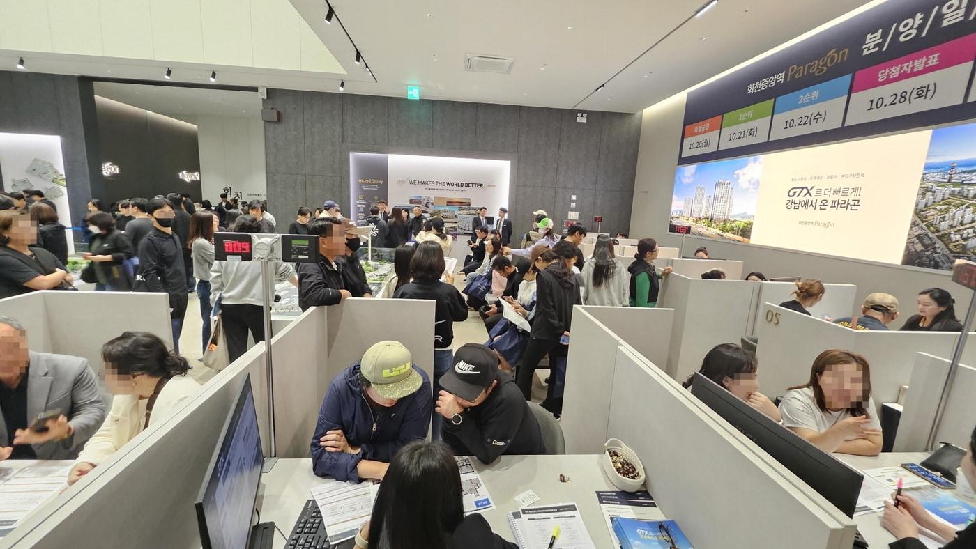 경기도 양주시 회천중앙역 파라곤 견본주택 현장.&#40;라인그룹 제공&#41;/ 뉴스1 ⓒ News1