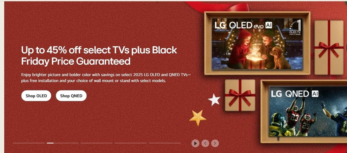 LG전자 미국 블랙프라이데이 할인 행사&#40;LG전자 홈페이지 갈무리&#41;. ⓒ 뉴스1