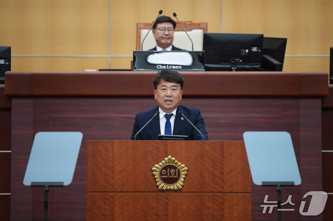 10일 김명지 전북도의원이 정례회 제1차 본회의에서 5분 발언을 하고 있다.&#40;의회제공. 재판매 및 DB금지&#41;2025.11.10/뉴스1