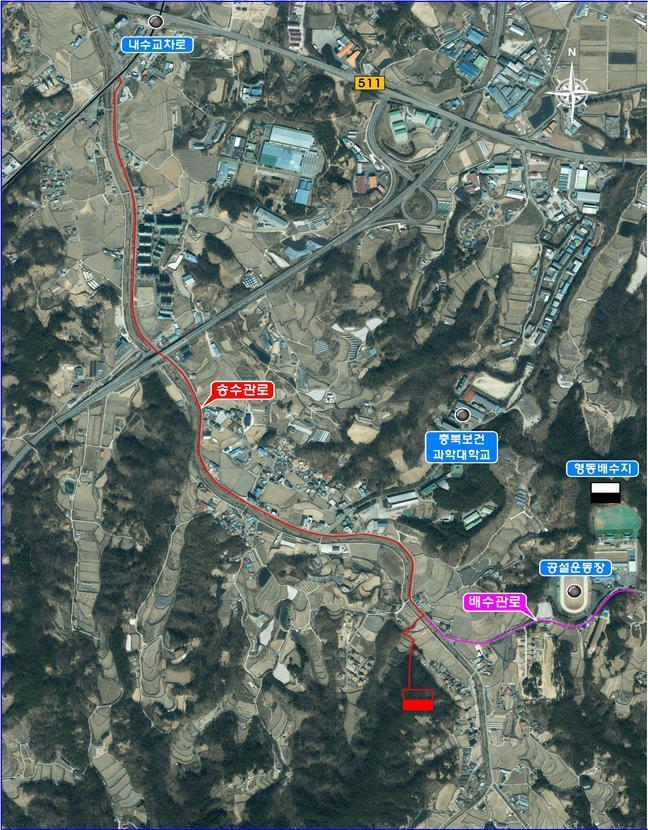 본문 이미지 - 청주시 덕암배수지 위치도.&#40;청주시 제공. 재판매 및 DB금지&#41;/뉴스1