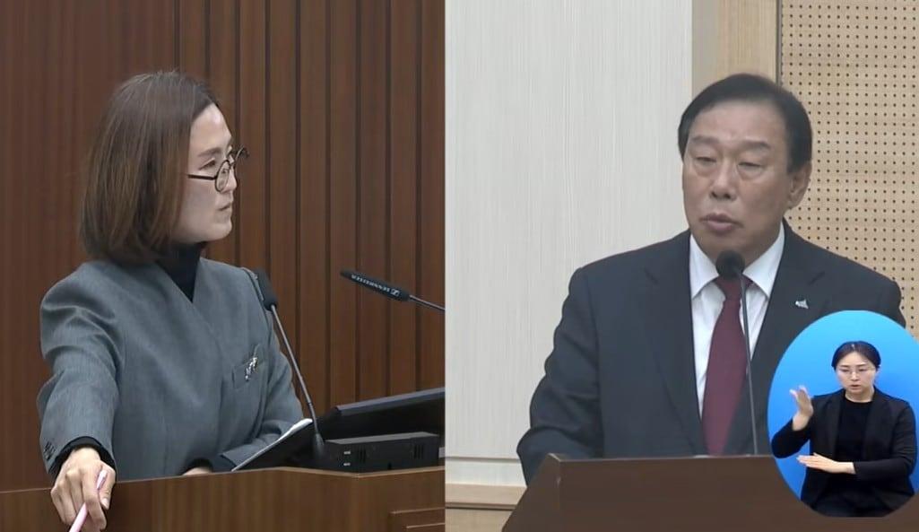 본문 이미지 - 김현미 세종시의원과 최민호 세종시장. / 세종시의호