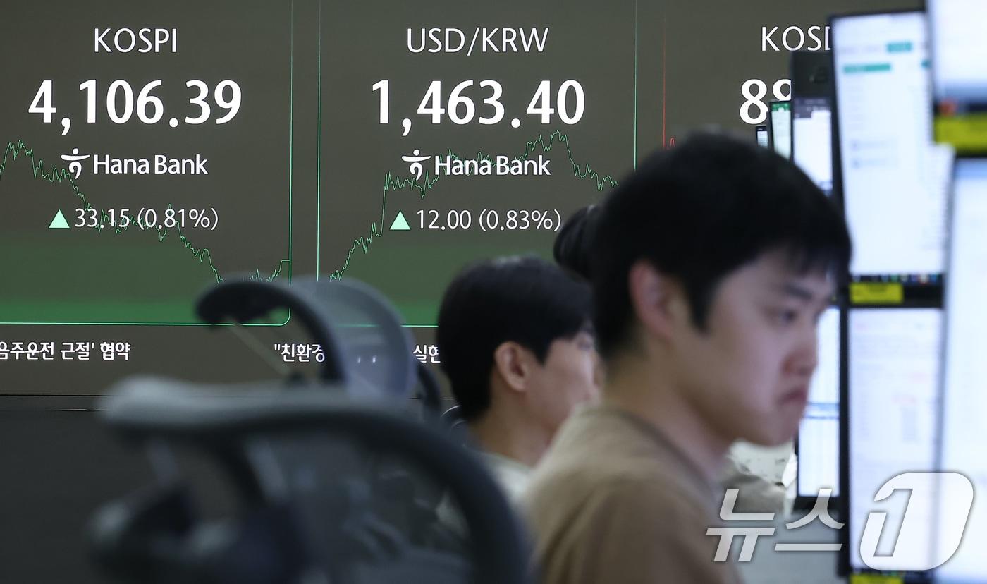 서울 중구 하나은행 본점 딜링룸. /뉴스1 ⓒ News1