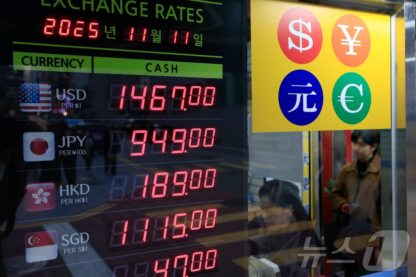 서울 중구 명동의 환전소.  ⓒ News1 박정호 기자