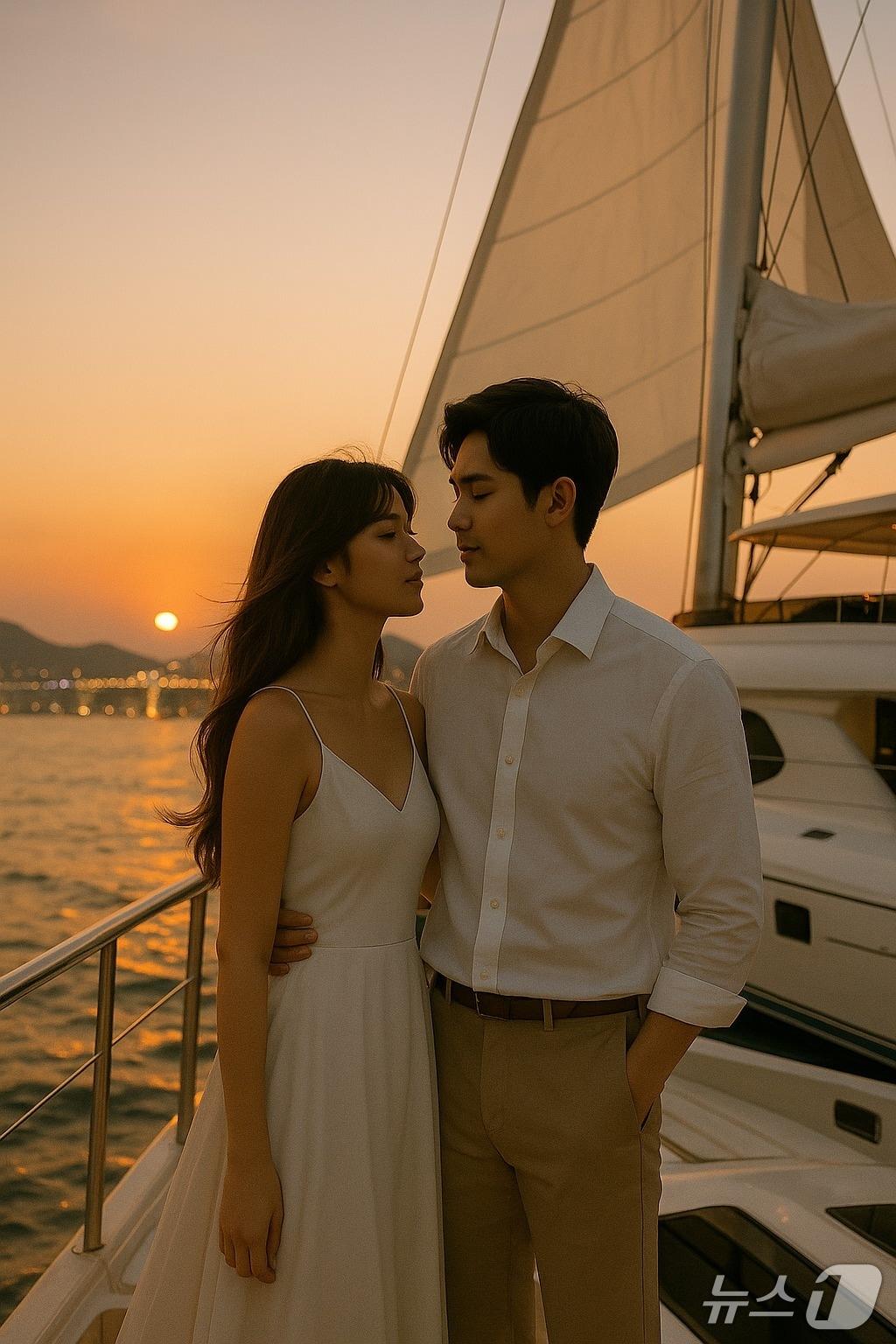 본문 이미지 - 부산 남구 용호만 앞 바다에 다이아몬드베이가 운영 중인 요트가 운행하고 있다.(다이아몬드베이 제공. 재판매 및 DB 금지)