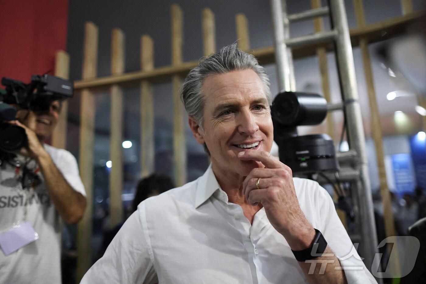 개빈 뉴섬 미국 캘리포니아 주지사가 11일&#40;현지시간&#41; 브라질 벨렝에서 열린 제30차 유엔기후변화협약 당사국총회&#40;COP30&#41;에 참석했다. 2025.11.11./뉴스1 ⓒ 로이터=뉴스1 ⓒ News1 이창규 기자