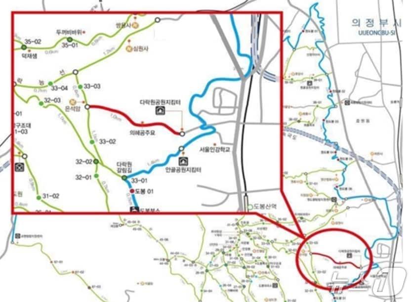 본문 이미지 - 산불조심기간 북한산 탐방로 부분통제 구간. &#40;국립공원공단 제공, 재판매 및 DB금지&#41;