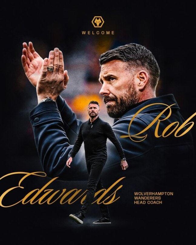 본문 이미지 - 울버햄튼 신임 사령탑 롭 에드워즈 감독. &#40;울버햄튼 SNS 캡처&#41;