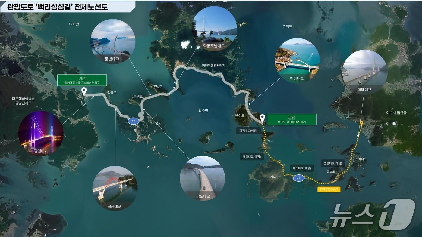 여수 백리섬섬길 노선도.&#40;전남도 제공. 재판매 및 DB금지&#41; 2025.11.13/뉴스1