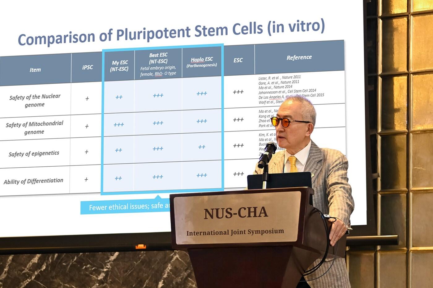  차광렬 차병원∙차바이오그룹 글로벌종합연구소장이 K셀의 우수성에 대해 설명하고 있다. &#40;차병원 제공&#41;