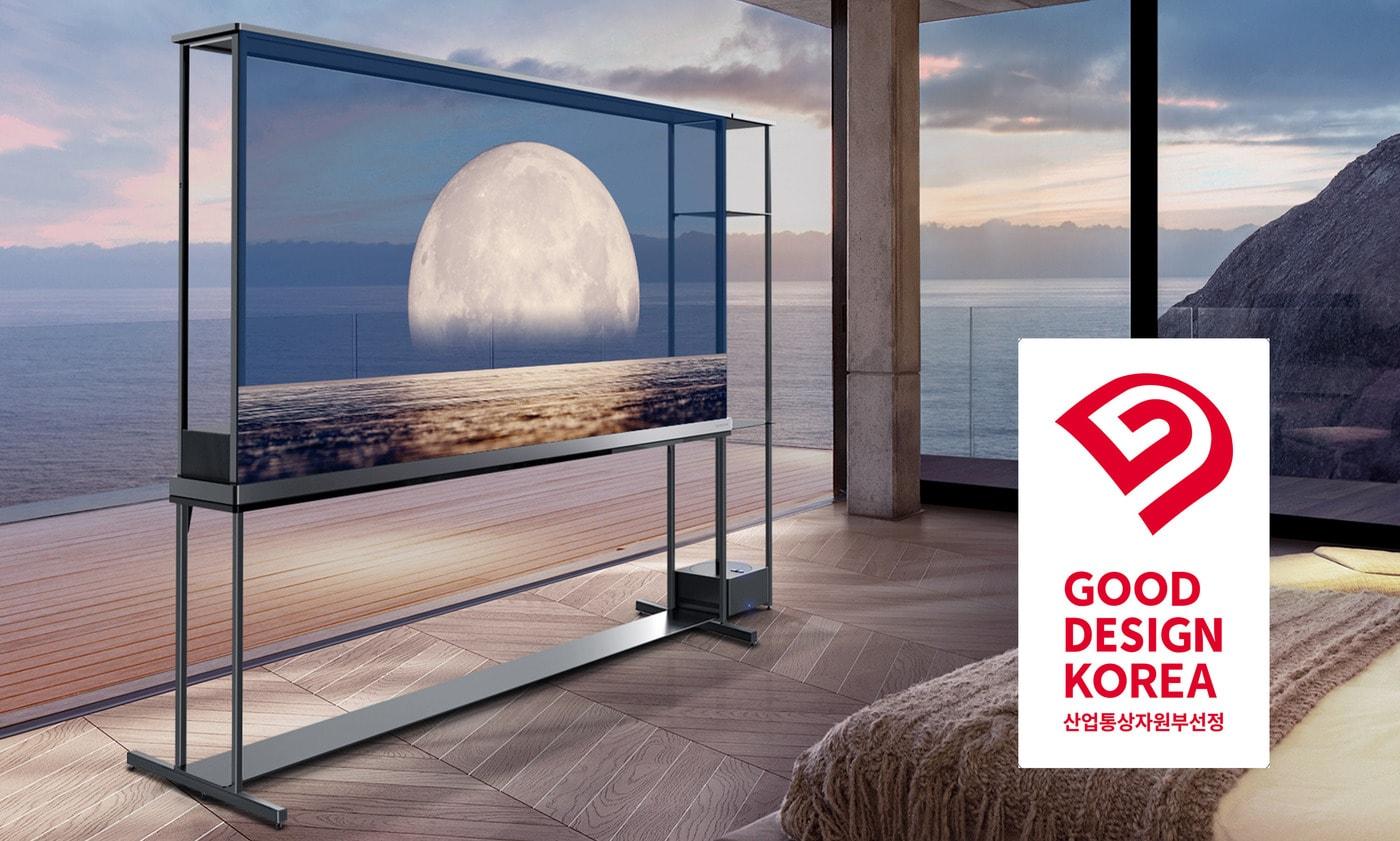 국내 최고 권위 디자인상으로 꼽히는 2025 우수디자인&#40;GD&#41; 상품선정에서 LG전자가 최고상인 대통령상을 비롯해 총 28개 상을 수상했다. 사진은 최고상인 대통령상을 받은 세계 최초 투명·무선 TV &#39;LG 시그니처 올레드 T&#39;.&#40;LG전자 제공&#41;