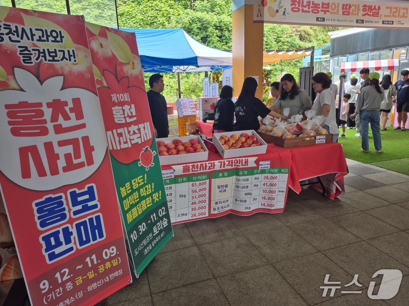 본문 이미지 - 홍천 휴게소 홍보판매행사 관련 사진.&#40;홍천군 제공. 재판매 및 DB금지&#41;/뉴스1